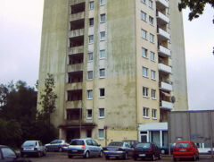 Moos- und Algenentfernung - Hochhaus in Hamburg - vorher